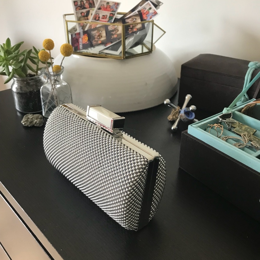 Jessica McClintock Silver Clutch